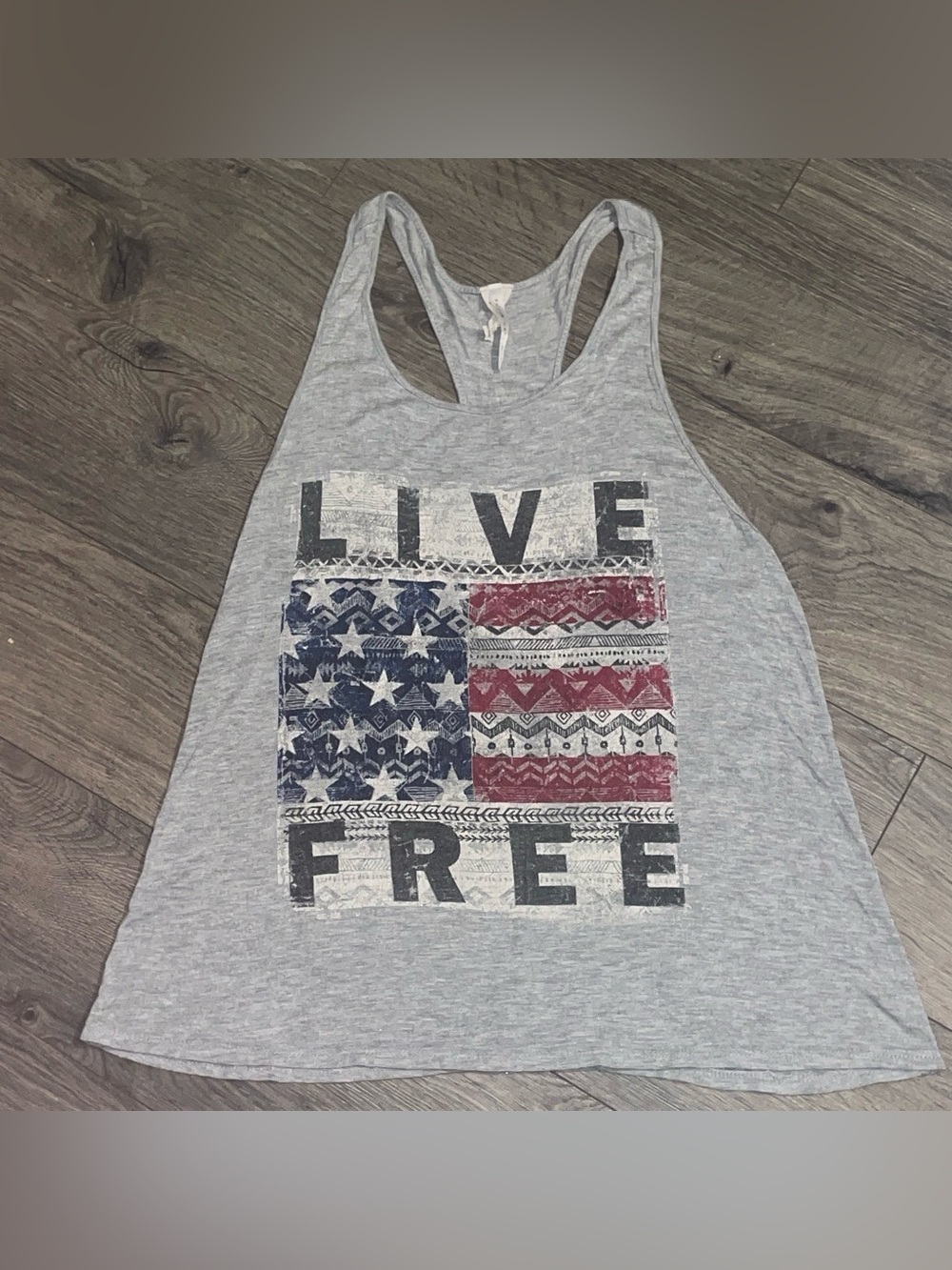 Women’s grey racer back sleeveless tank top